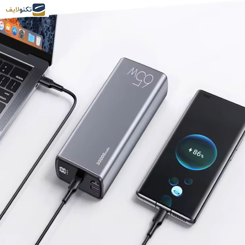 پاوربانک یوسمز مدل CD165 ظرفیت 30000 میلی آمپر ساعت به همراه کابل USB-C - 