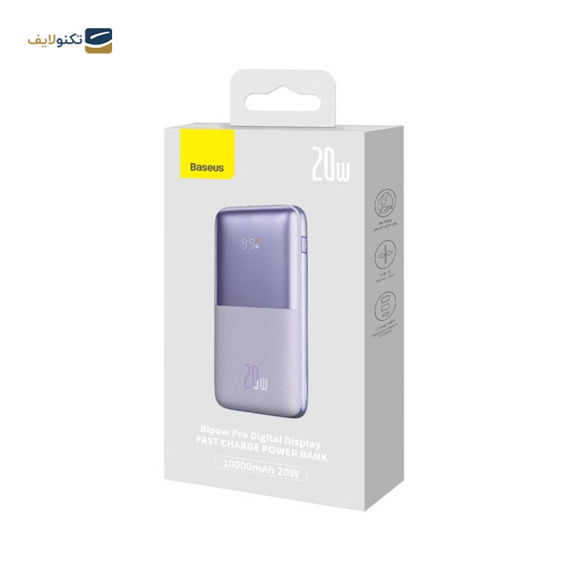پاوربانک باسئوس مدل Bipow Pro Digital Display PPBD2-1020 با ظرفیت 10000 میلی آمپر توان 20 وات - Baseus Bipow Pro Digital Display PPBD2-1020 10000mAh 20W