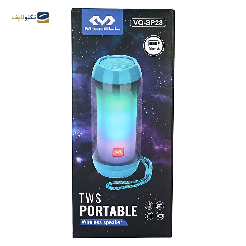 اسپیکر بلوتوثی قابل حمل میسل مدل VQ-SP28 - Miccell VQ-SP28 Portable Bluetooth speaker