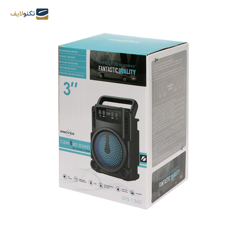 اسپیکر بلوتوثی قابل حمل گریت نایس مدل GTS-1360 - Greatnice GTS-1360 Portable Bluetooth Speaker