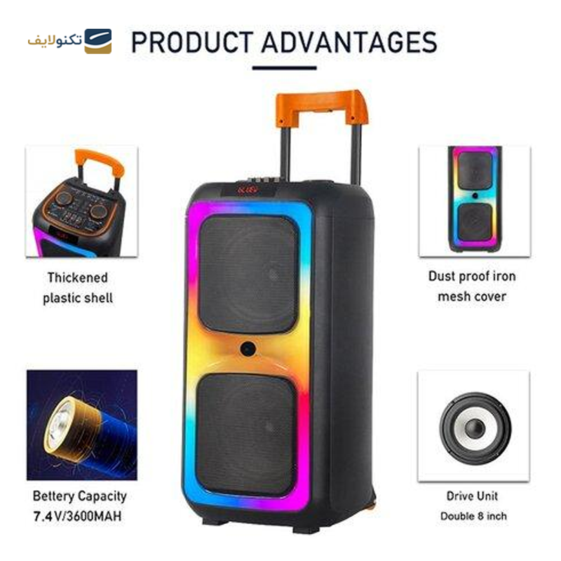 اسپیکر بلوتوثی چمدانی مدل NDR-1097 - NDR-1097 Bluetooth Speaker