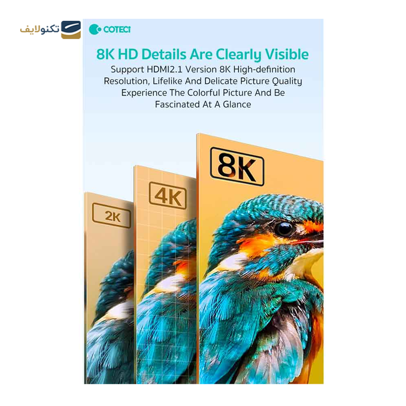 تبدیل HDMI مادگی به نری کوتتسی مدل 87605 L-Type زاویه 90 درجه - Coteetci 87605 L-Type Converter Female To male 90 Degrees