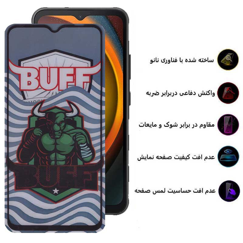 محافظ صفحه نمایش 5D بوف مدل Super Power-G مناسب برای گوشی موبایل سامسونگ Galaxy Xcover7 / A14 4G/5G - Buff 5D Super Power-G Glass Screen Protector For Samsung Galaxy Xcover7 / A14 4G/5G