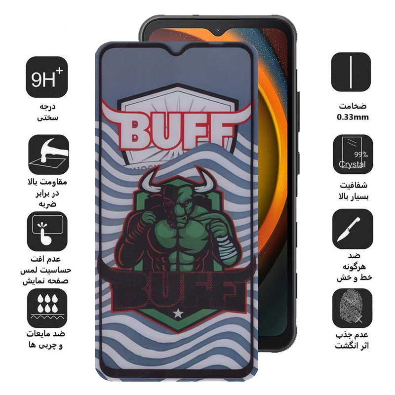 محافظ صفحه نمایش 5D بوف مدل Super Power-G مناسب برای گوشی موبایل سامسونگ Galaxy Xcover7 / A14 4G/5G - Buff 5D Super Power-G Glass Screen Protector For Samsung Galaxy Xcover7 / A14 4G/5G
