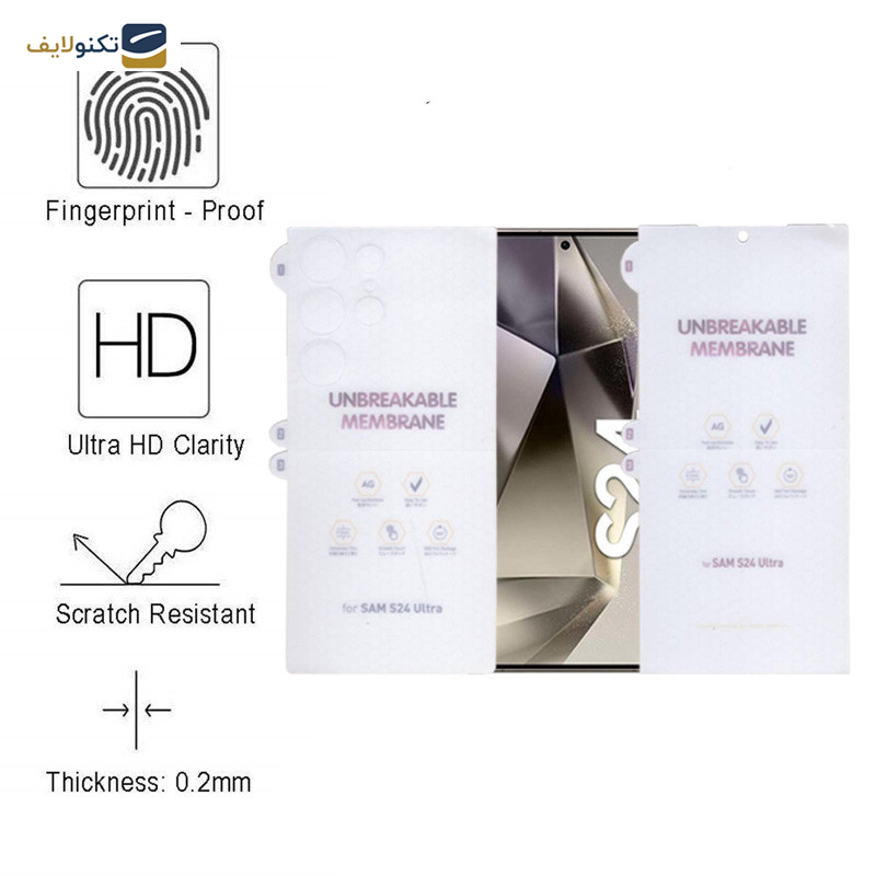 محافظ صفحه نمایش مات بوف مدل Hydrogel-Matte-G مناسب برای گوشی موبایل سامسونگ Galaxy S24 Ultra به همراه محافظ پشت گوشی - Buff Hydrogel-Matte-G model screen protector suitable for Samsung Galaxy S24 Ultra mobile phone along with phone back protector