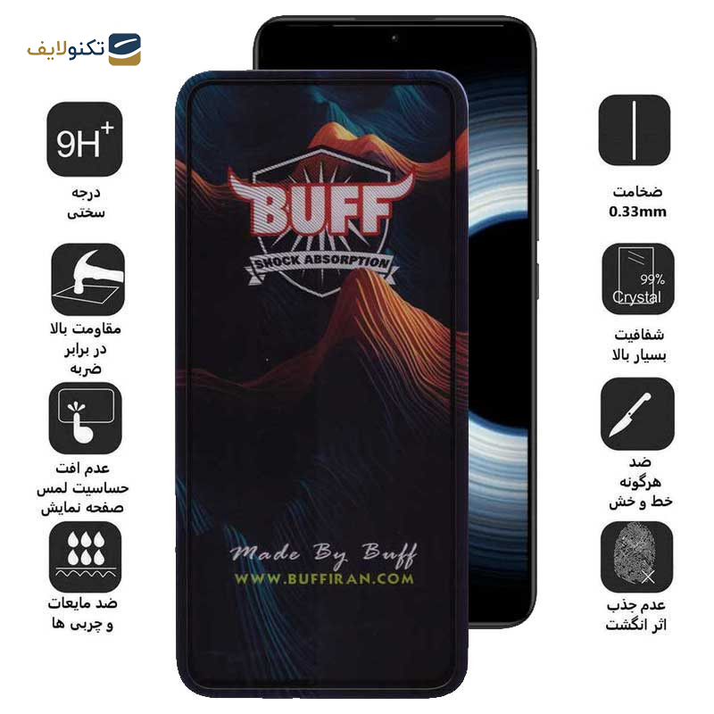 محافظ صفحه نمایش 5D بوف مدل Mountain-G مناسب برای گوشی موبایل شیائومی Redmi K50 Ultra / K50 Gaming / K50 Pro / K50 - Buff 5D Mountain-G Glass Screen Protector For Xiaomi Redmi K50 Ultra / K50 Gaming / K50 Pro / K50