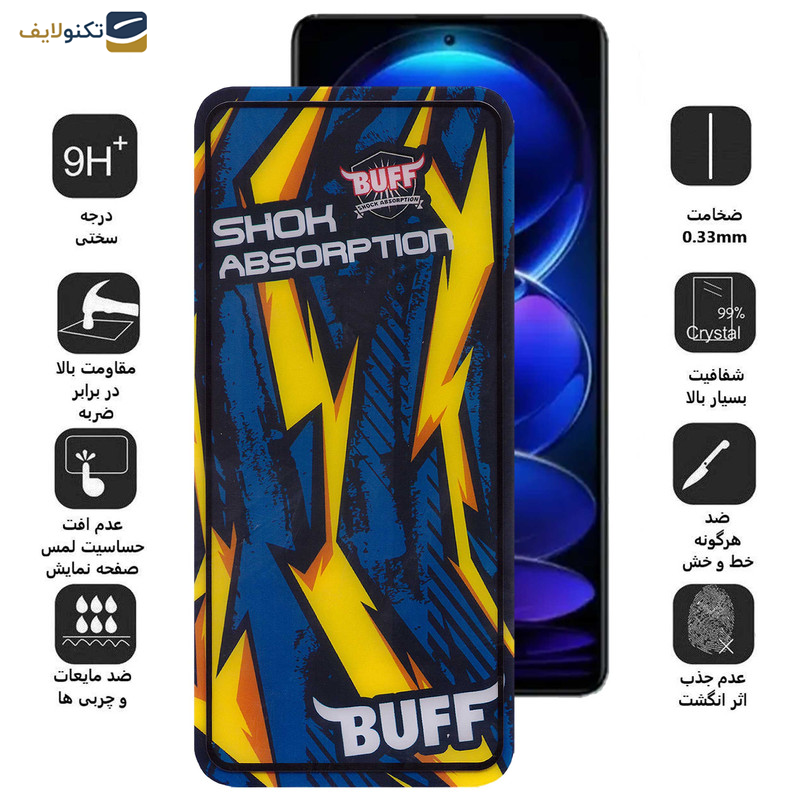محافظ صفحه نمایش بوف مدل Shock-Shock-G مناسب برای گوشی موبایل شیائومی Redmi Note 12 Pro Plus - Note 12 Pro 5G/4G - Note 12 5G/4G - Buff Shock-Shock-G Glass Screen Protector For Xiaomi Redmi Note 12 Pro Plus-Note 12 Pro 5G-4G- Note 12 5G-4G
