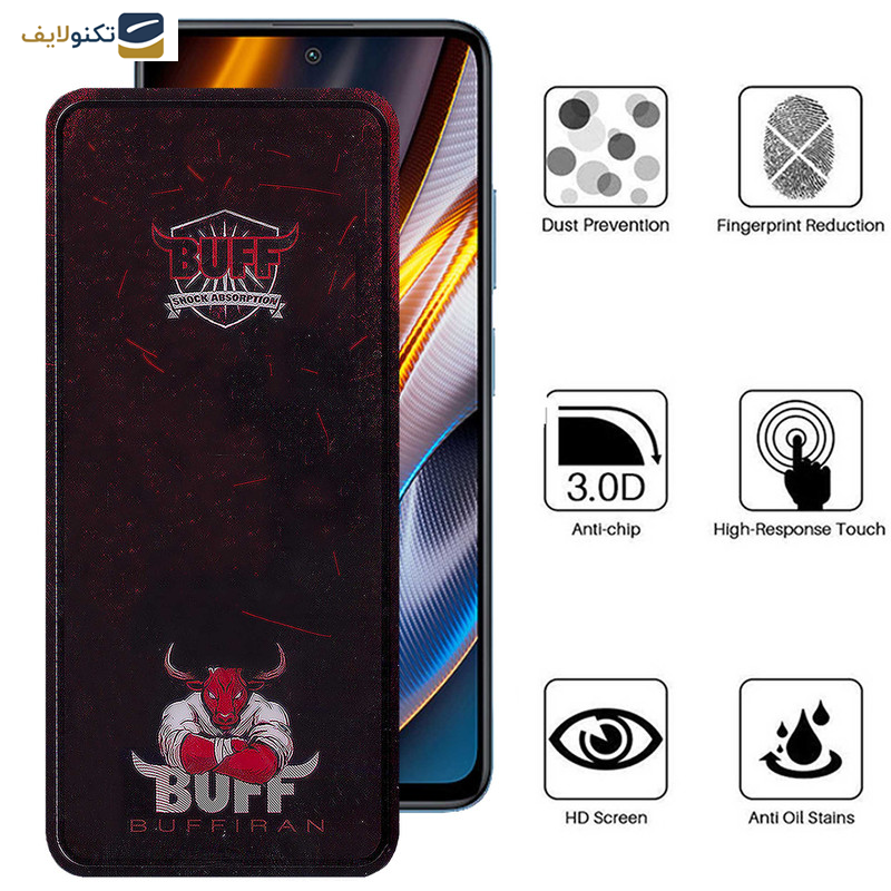 محافظ صفحه نمایش بوف مدل Muscle-Bull-G مناسب برای گوشی موبایل شیائومی Poco X4 GT - X3 GT - M4 Pro 5G - Redmi K50i - Note 11S 5G - Buff Muscle-Bull-G Glass Screen Protector For Xiaomi Poco X4 GT-X3 GT-M4 Pro 5G-Redmi K50i-Note 11S 5G