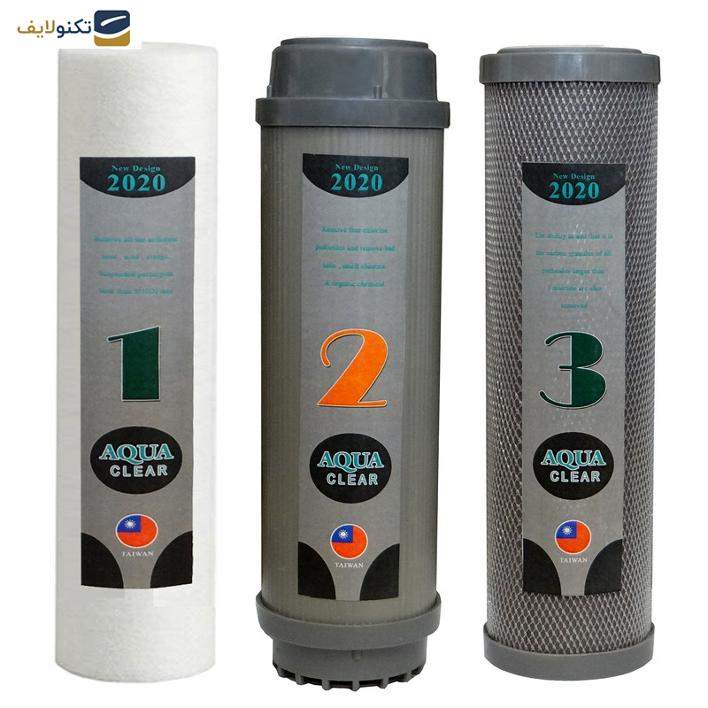 دستگاه تصفیه کننده آب آکوآ کلیر مدل NEW DESIGN2020-AFQ10 به همراه فیلتر مدل 01 مجموعه 3 عددی و کیت نشتی گیر - 