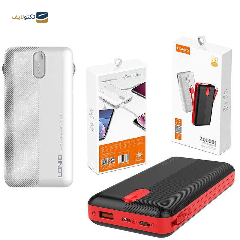 پاوربانک الدینیو مدل PL 2014 ظرفیت ۲۰۰۰۰ میلی آمپر ساعت - LDNIO PL 2014 20000mah Power bank