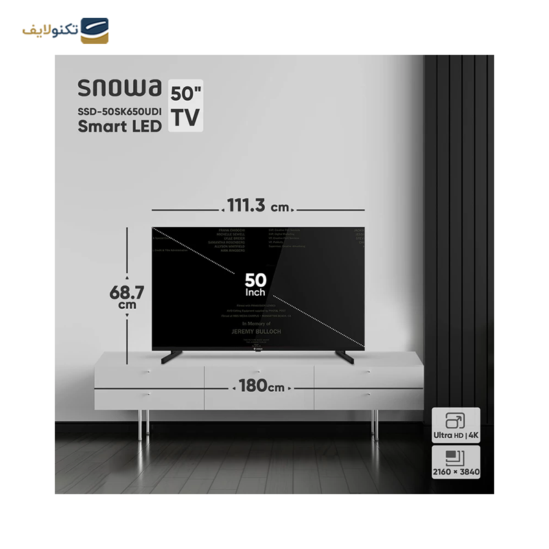 تلویزیون ال ای دی اسنوا مدل SSD-50SK650UDI سایز 50 اینچ - Snowa SSD-50SK650UDI LED TV 50 inch