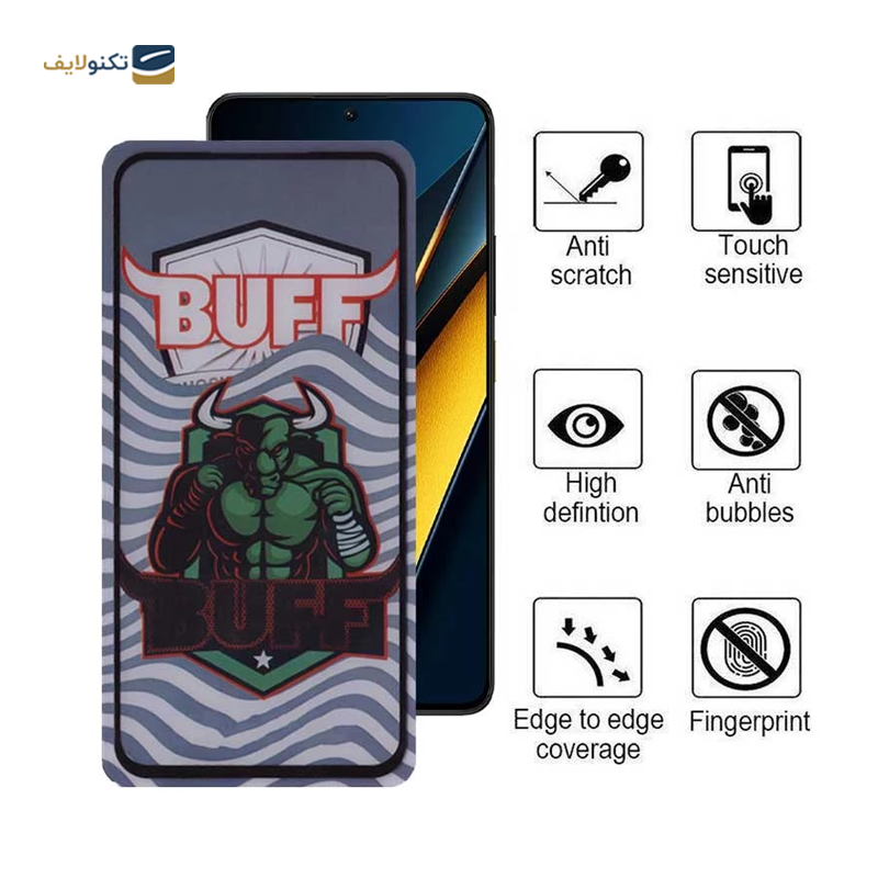 گلس گوشی پوکو X6 Pro 5G بوف مدل Super Power 5D  - Buff Super Power 5D Glass Screen Protector For Poco X6 Pro 5G