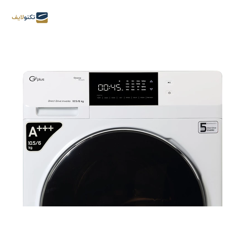 ماشین لباسشویی جی پلاس 10.5 کیلویی مدل GWM-PD106W - GPlus GWM-PD106W Washing Machine