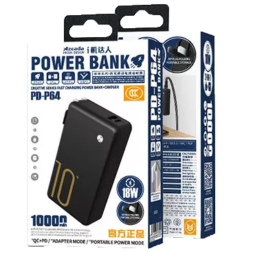 پاوربانک پرودا مدل PD-p64 ظرفیت 10000 میلی آمپر ساعت - porodo Power Bank PD-p64