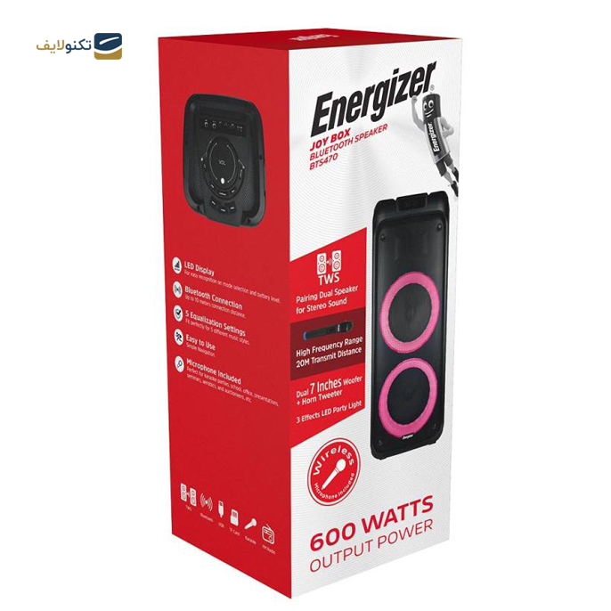  اسپیکر بلوتوثی قابل حمل انرجایزر مدل BTS470 - Energizer BTS470 Portable Bluetooth Speaker