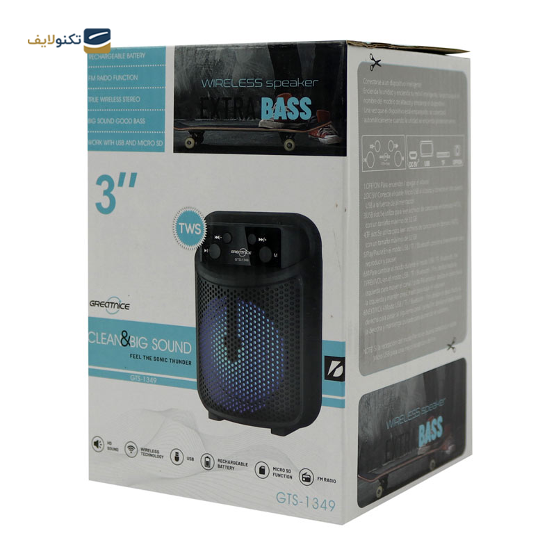 اسپیکر بلوتوثی گریت نایس مدل GTS-1349 - Greatnice GTS-1349 portable Bluetooth speaker