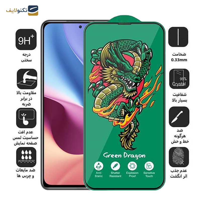 محافظ صفحه نمایش اپیکوی مدل Green Dragon ExplosionProof مناسب برای گوشی موبایل شیائومی Redmi K40 Ultra/ K40 Pro Plus/ K40 Gaming/ K40 Pro/ K40S/ K40 - Epicoy Green Dragon ExplosionProof Screen Protector For Xiaomi Redmi K40 Ultra/ K40 Pro Plus/ K40 Gaming/ K40 Pro/ K40S/ K40