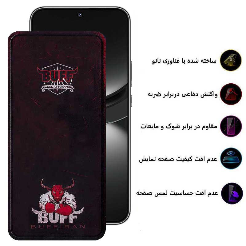 محافظ صفحه نمایش بوف مدل Muscle-Bull مناسب برای گوشی موبایل هوآوی Nova 12 / Nova 12 Lite / Nova 11 SE / Nova 10 SE - Buff Muscle-Bull Glass Screen Protector For Huawei Nova 12 / Nova 12 Lite / Nova 11 SE / Nova 10 SE