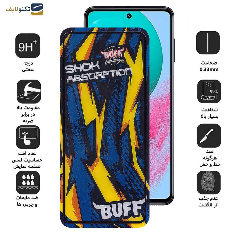 محافظ صفحه نمایش بوف مدل Shock-Shock-G مناسب برای گوشی موبایل سامسونگ Galaxy M54 - M53 - M52 5G - M51 - M62 - F62 - F54 - Buff Shock-Shock-G Glass Screen Protector For Samsung Galaxy M54 - M53 - M52 5G - M51 - M62 - F62 - F54