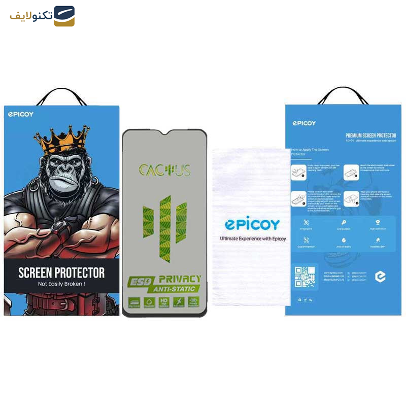 محافظ صفحه نمایش حریم شخصی اپیکوی مدل Cactus-ESD-Privacy مناسب برای گوشی موبایل سامسونگ Galaxy A10 - Epicoy Cactus-ESD-Privacy Screen Protector For Samsung Galaxy A10