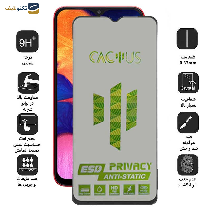 محافظ صفحه نمایش حریم شخصی اپیکوی مدل Cactus-ESD-Privacy مناسب برای گوشی موبایل سامسونگ Galaxy A10 - Epicoy Cactus-ESD-Privacy Screen Protector For Samsung Galaxy A10