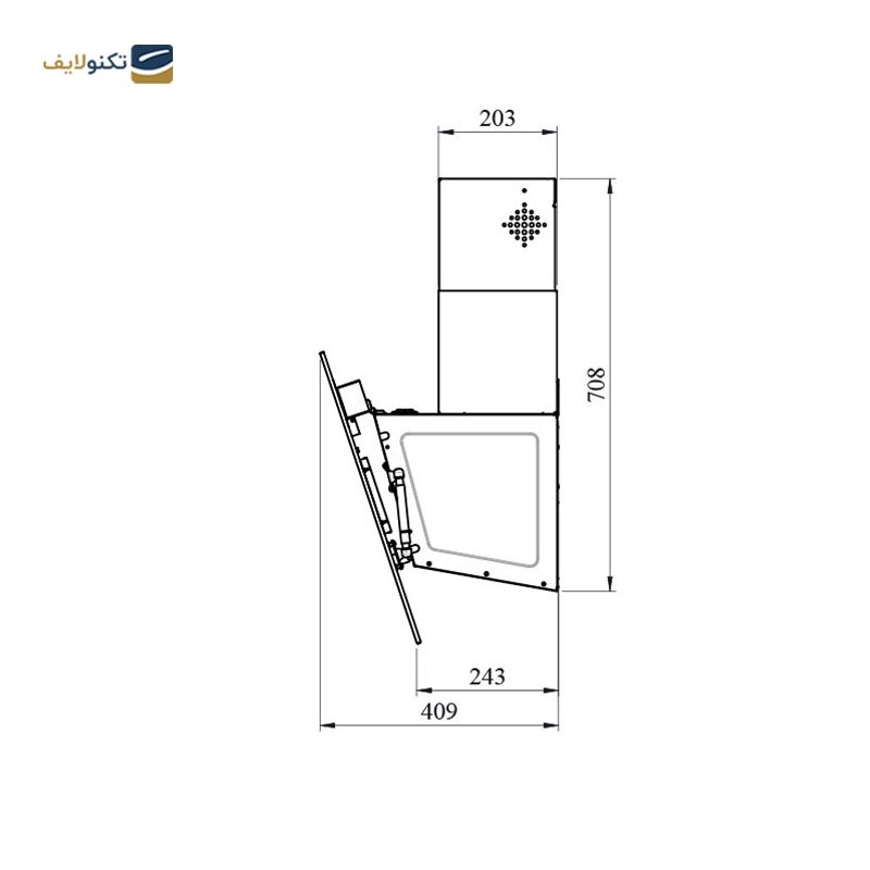 هود آشپزخانه کن مدل اطلس سایز 60 - Can Atlas Kitchen Hood