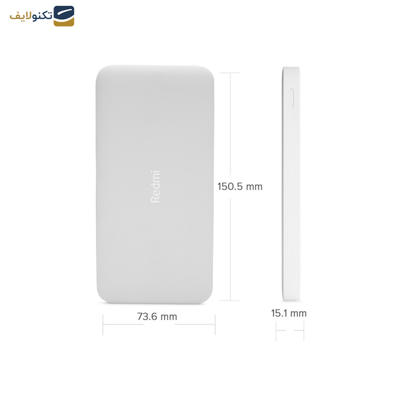 پاوربانک شیائومی مدل Redmi ظرفیت 10000 میلی آمپر ساعت به همراه کابل میکرو یو اس بی - 
