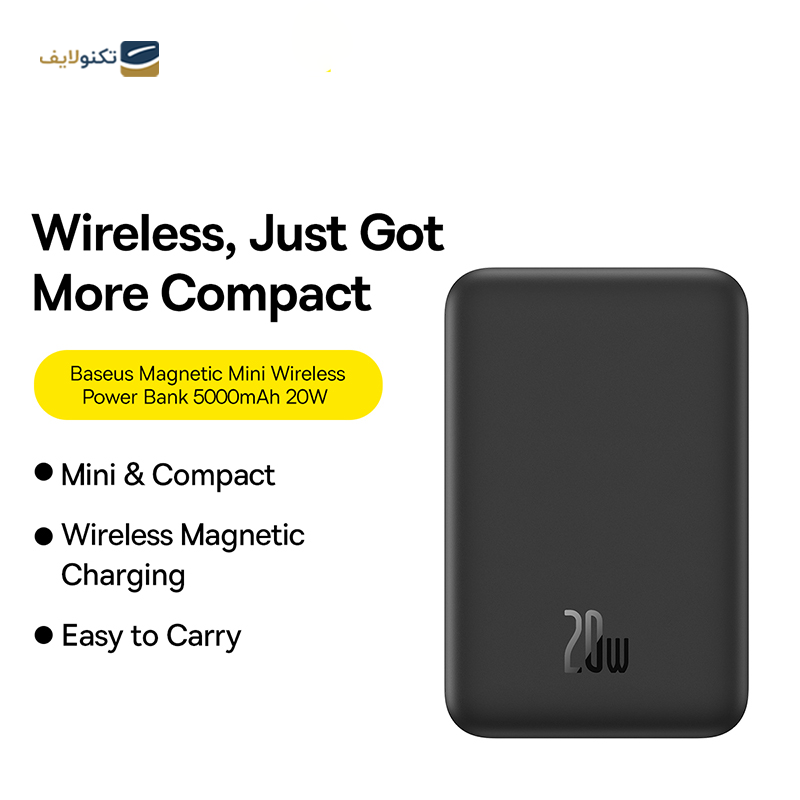 پاوربانک باسئوس مدل Magnetic Mini (Slim and Compact) ظرفیت 5000 میلی آمپر ساعت - Baseus Magnetic Mini (Slim and Compact) Power bank 5000mAh 20W
