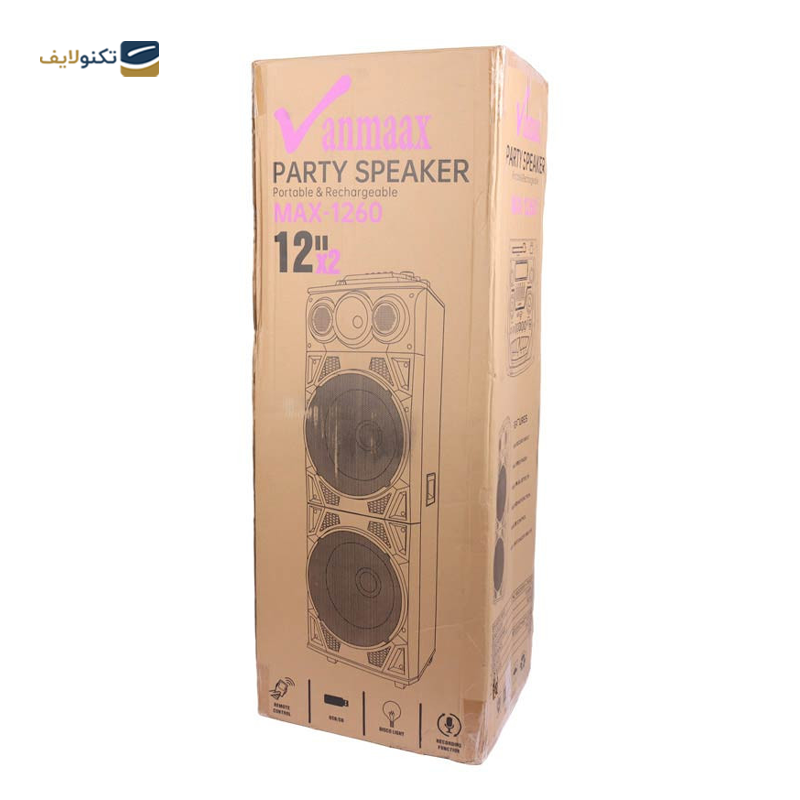 اسپیکر بلوتوثی خانگی وان مکس مدل MAX-1260 - Vanmaax MAX-1260 Bluetooth Speaker