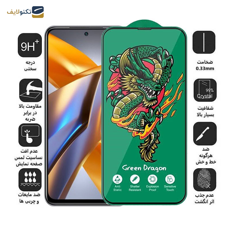 محافظ صفحه نمایش اپیکوی مدل Green Dragon ExplosionProof مناسب برای گوشی موبایل شیائومی Poco M5s 4G/ M4 Pro 4G/ Redmi Note 11 4G/Global/ Note 10 4G - Epicoy Green Dragon ExplosionProof Screen Protector For Poco M5s 4G/ M4 Pro 4G/ Redmi Note 11 4G/Global/ Note 10 4G