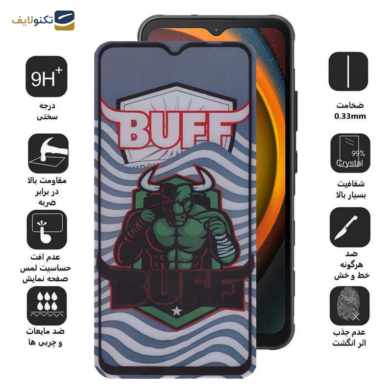 محافظ صفحه نمایش 5D بوف مدل Super Power-G مناسب برای گوشی موبایل سامسونگ Galaxy Xcover7 / A14 4G/5G - Buff 5D Super Power-G Glass Screen Protector For Samsung Galaxy Xcover7 / A14 4G/5G