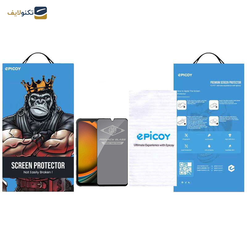 محافظ صفحه نمایش حریم شخصی اپیکوی مدل Privacy مناسب برای گوشی موبایل سامسونگ Galaxy A14 4G/5G /Xcover7 - Epicoy Privacy Glass Screen Protector For Samsung Galaxy A14 4G/5G /Xcover7