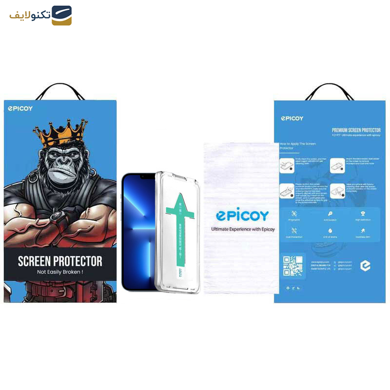 محافظ صفحه نمایش اپیکوی مدل Xundd Axe Easy install مناسب برای گوشی موبایل اپل iPhone 13 Pro Max-14 Plus - Epicoy Xundd Axe Easy install Glass Screen Protector For Apple iPhone 13 Pro Max-14 Plus