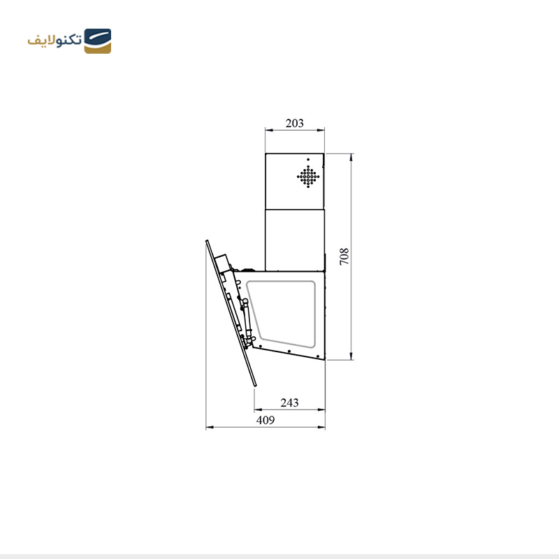 هود آشپزخانه کن مدل پاردیک سایز 90 - Can Pardik Kitchen Hood