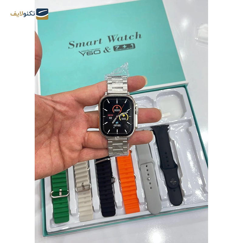 ساعت هوشمند مدل Y60 همراه با 7 بند - Y60 Smartwatch Pack of 7 Bands