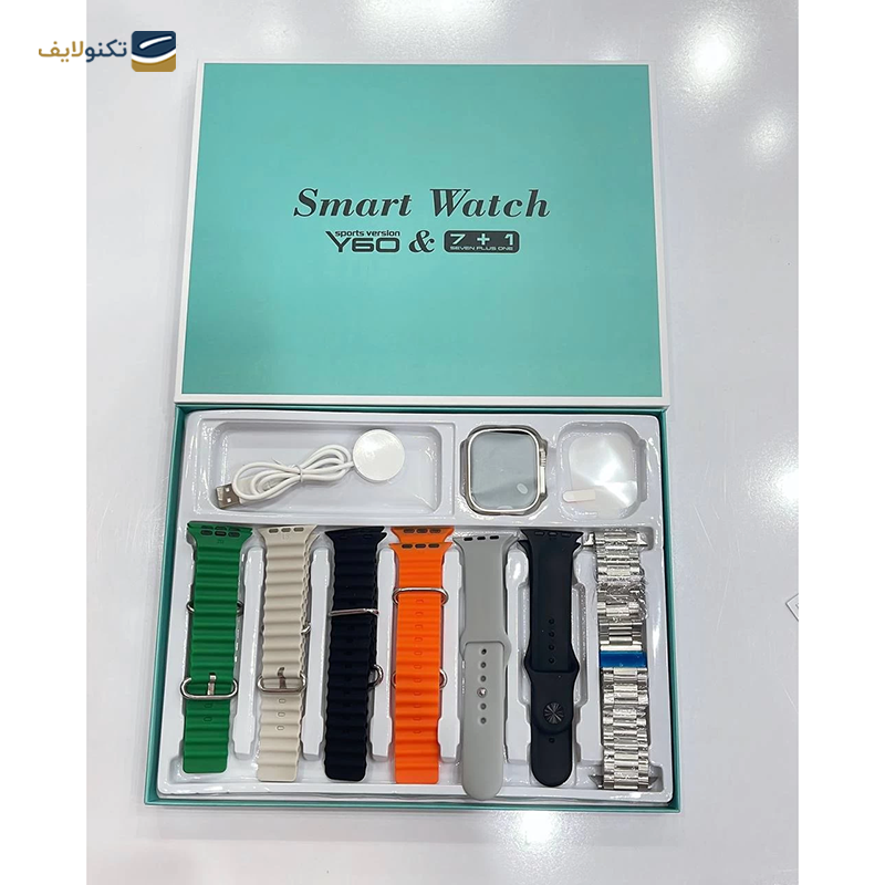 ساعت هوشمند مدل Y60 همراه با 7 بند - Y60 Smartwatch Pack of 7 Bands