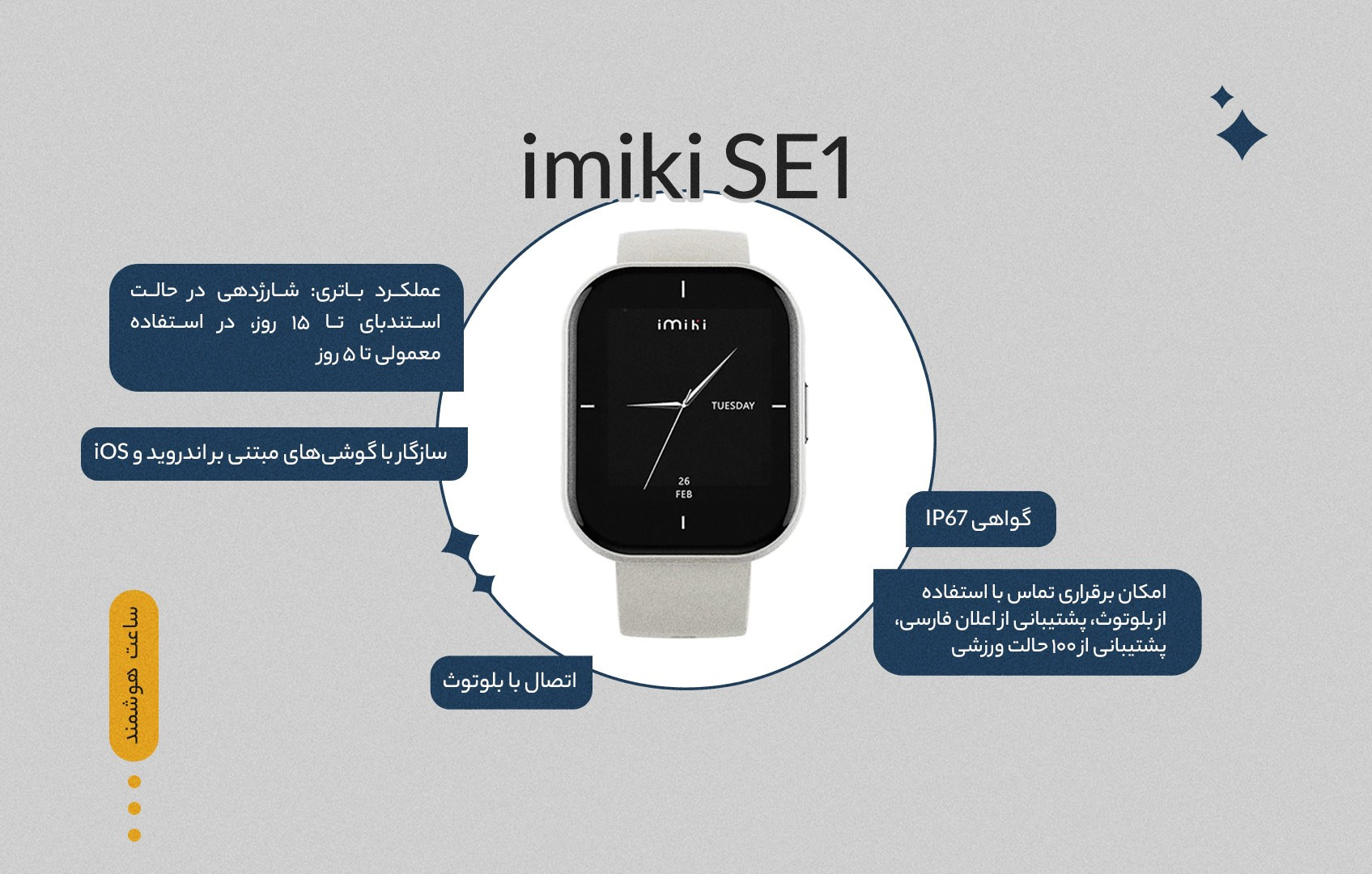 ساعت هوشمند ایمیکی SE1 - Imiki SE1 Smartwatch