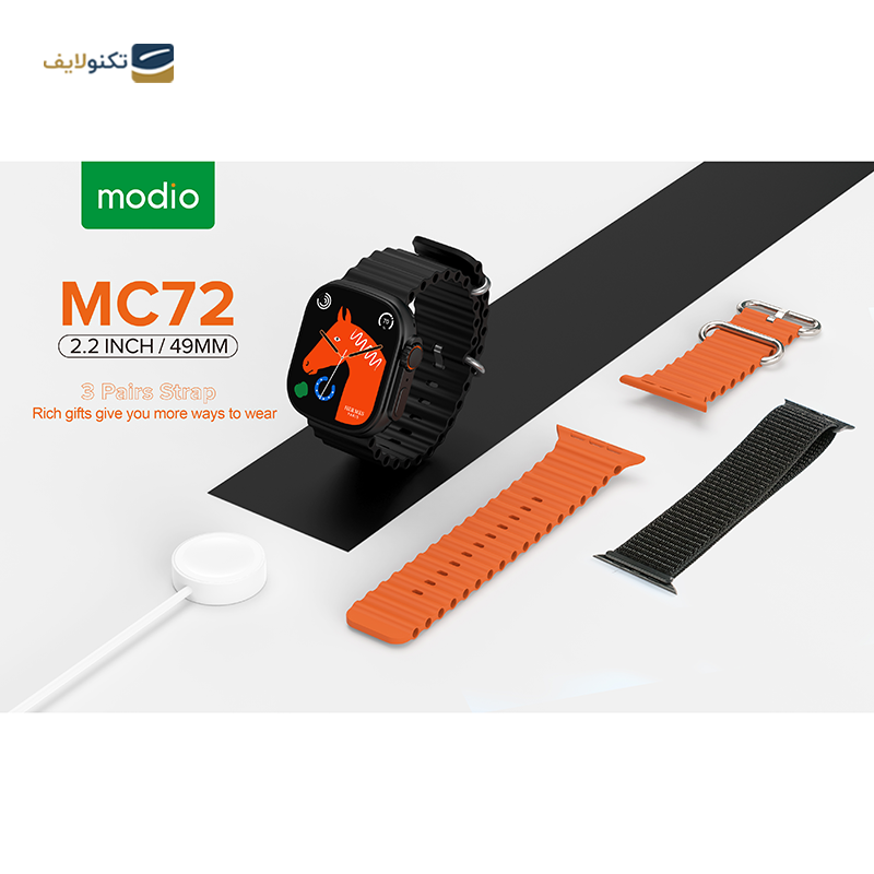 ساعت هوشمند مودیو مدل MC72 مشکی - Modio MC72 Smart Watch Black