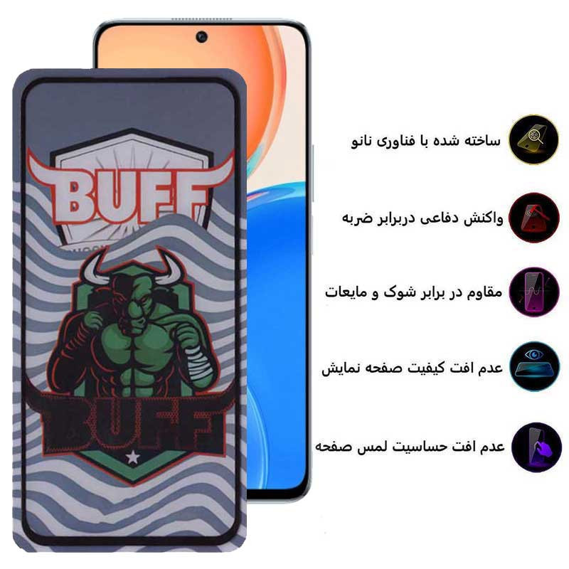 محافظ صفحه نمایش بوف مدل Super Power-G مناسب برای گوشی موبایل آنر X8 4G /  90 Lite 5G - Buff Super Power-G Glass Screen Protector For Honor X8 4G /  90 Lite 5G
