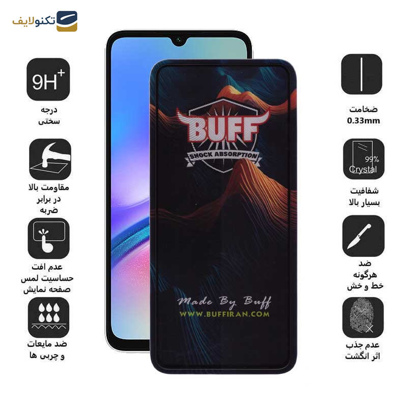 محافظ صفحه نمایش 5D بوف مدل Mountain-G مناسب برای گوشی موبایل سامسونگ Galaxy A05s / A05 / A70 - Buff 5D Mountain-G Glass Screen Protector For Samsung Galaxy A05s / A05 / A70