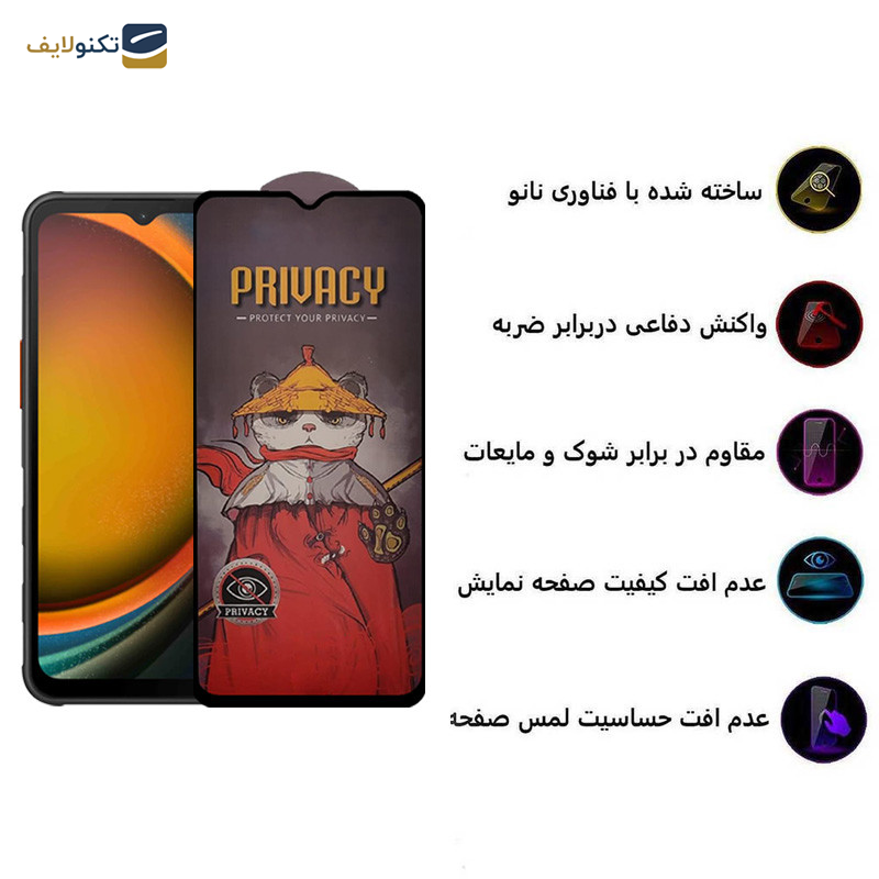 محافظ صفحه نمایش حریم شخصی اپیکوی مدل Airbag Privacy مناسب برای گوشی موبایل سامسونگ Galaxy A14 4G/5G /Xcover7 - Epicoy Airbag Privacy Glass Screen Protector For Samsung Galaxy A14 4G/5G /Xcover7