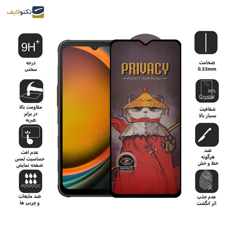 محافظ صفحه نمایش حریم شخصی اپیکوی مدل Airbag Privacy مناسب برای گوشی موبایل سامسونگ Galaxy A14 4G/5G /Xcover7 - Epicoy Airbag Privacy Glass Screen Protector For Samsung Galaxy A14 4G/5G /Xcover7