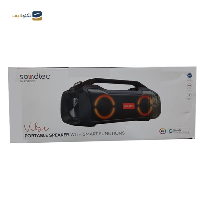  اسپیکر بلوتوثی قابل حمل پرودو مدل PD STVBPSPK BK - soundtec PD-STVBPSPK-BK Porodo vibe