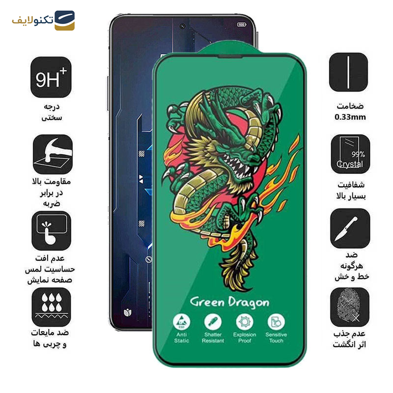 محافظ صفحه نمایش اپیکوی مدل Green Dragon ExplosionProof مناسب برای گوشی موبایل شیائومی Black Shark 5 Pro/ Balck Shark 5/ Black Shark 4 Pro/ Black Shark 4/ Black Shark 3/3S - Epicoy Green Dragon ExplosionProof Screen Protector For Xiaomi Black Shark 5 Pro/ Balck Shark 5/ Black Shark 4 Pro/ Black Shark 4/ Black Shark 3/3S