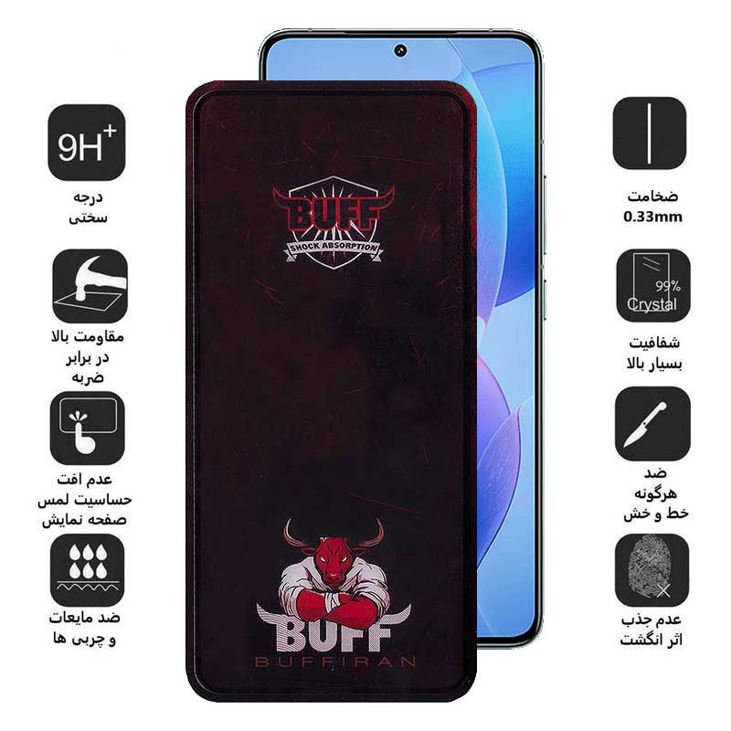 محافظ صفحه نمایش بوف مدل Muscle-Bull-G مناسب برای گوشی موبایل شیائومی Redmi K70 / K70 Pro / K70E - Buff Muscle-Bull-G Glass Screen Protector For Xiaomi Redmi K70 / K70 Pro / K70E
