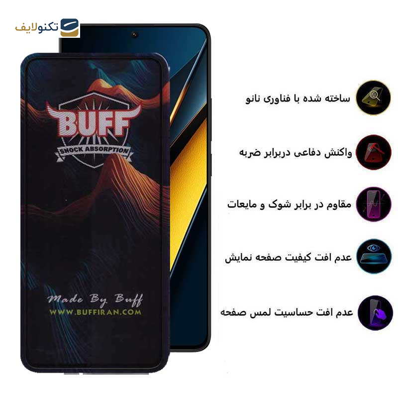 محافظ صفحه نمایش 5D بوف مدل Mountain-G مناسب برای گوشی موبایل شیائومی Poco X6 Pro 5G / Poco X6 5G / Poco M6 Pro 4G - Buff Mountain-G Pro Glass Screen Protector For Xiaomi Poco X6 Pro 5G / Poco X6 5G / Poco M6 Pro 4G