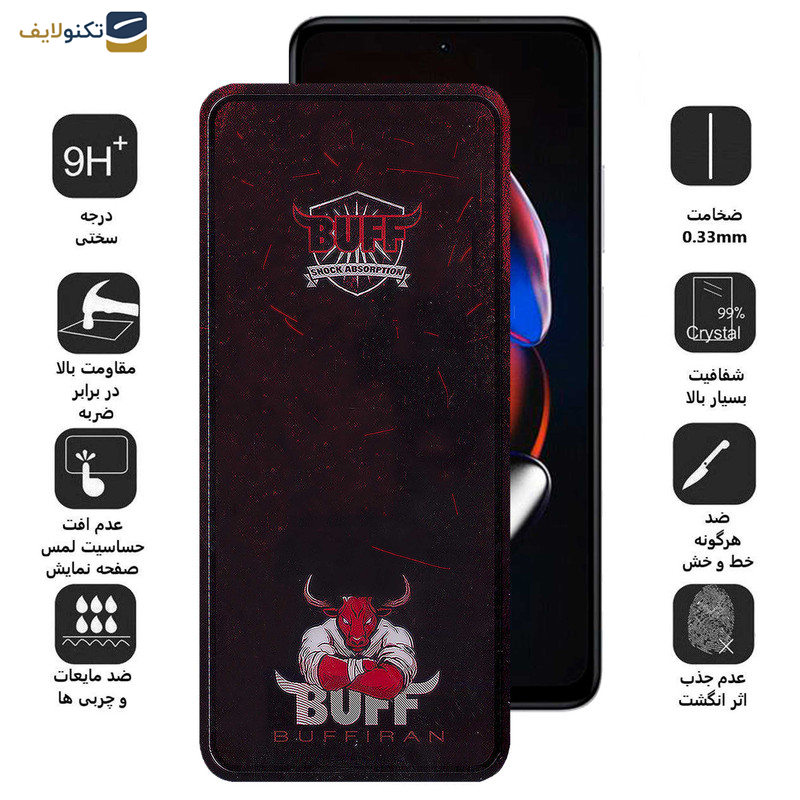 محافظ صفحه نمایش بوف مدل Muscle-Bull مناسب برای گوشی موبایل شیائومی Redmi Note 12T Pro - Note 11 5G (China) - Note 10 Pro 5G (China) - Buff Muscle-Bull Glass Screen Protector For Xiaomi Redmi Note 12T Pro-Note 11 5G China-Note 10 Pro 5G China
