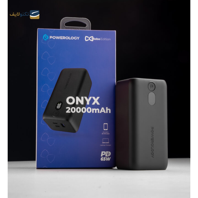 پاوربانک پاورولوجی مدل Onyx موبوادیشن ظرفیت 20000 میلی آمپر ساعت - Powerology Onyx MoboEdition Power Bank 20000Mah