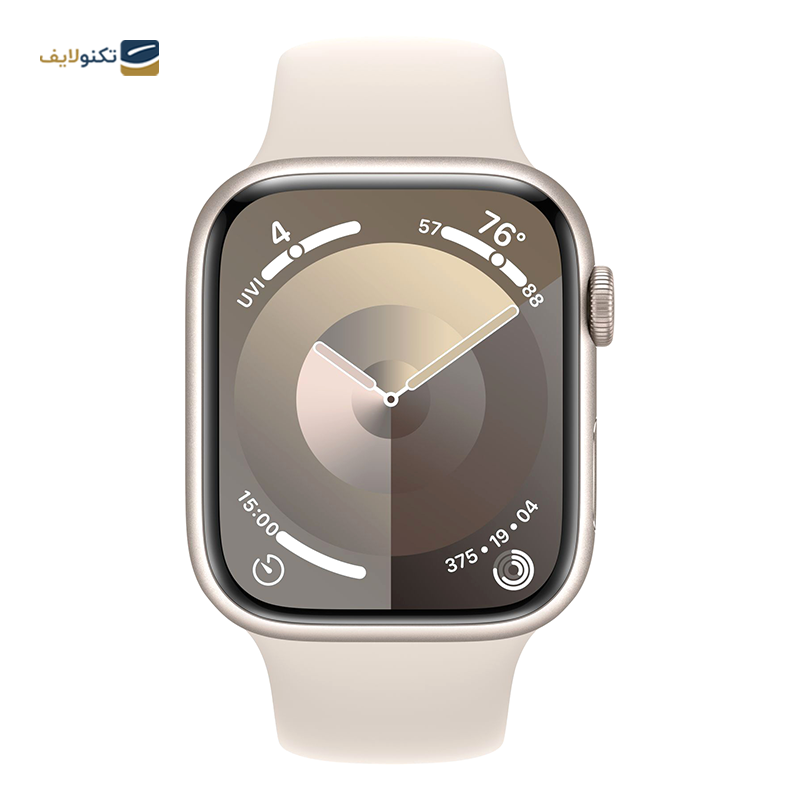 اپل واچ سری 9 سایز 45 میلی متری بدنه بژ - Apple Watch Series 9 45mm Aluminum Sport Band Starlight