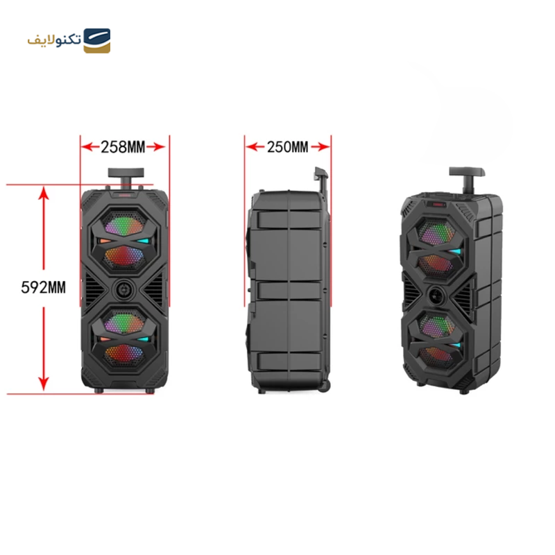 اسپیکر بلوتوثی چمدانی مدل ZQS8212  - ZQS8212 Bluetooth Speaker